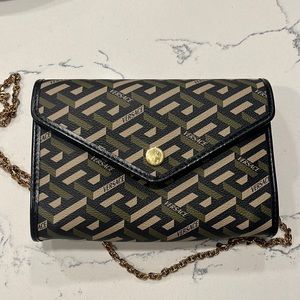 Versace La Greca Wallet on a Chain with dust bag and original tags